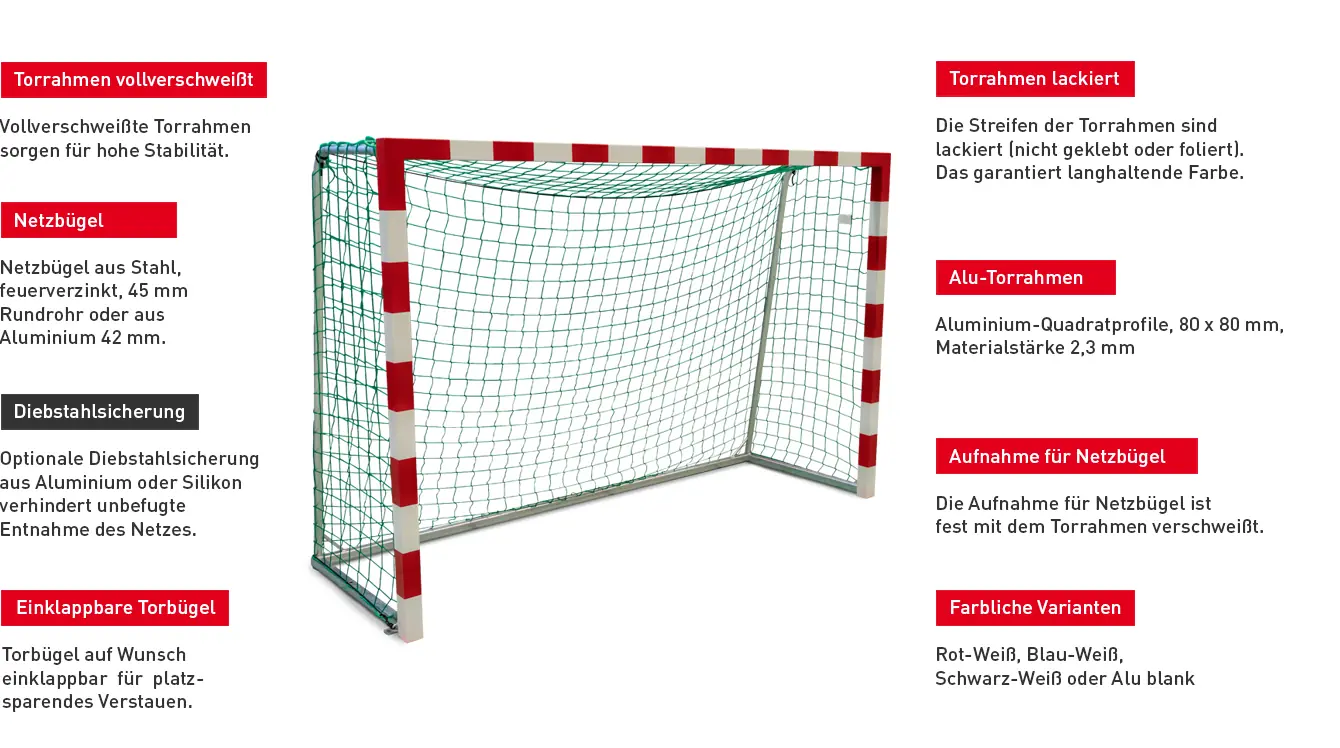 Besondere Eigenschaften unserer Aluminium Handballtore