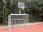 Preview: Bolzplatztor Unbreakable Stahl mit Schusswand und Basketballaufsatz