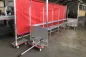 Preview: Hubwagen mit Hebelarm für Spielerkabinen, Ansicht mit angehobener Kabine