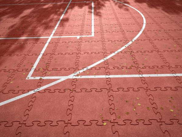 Prallschutzboden / Puzzle Mat 3D Gummiplatten als Fallschutz, TÜV-geprüft