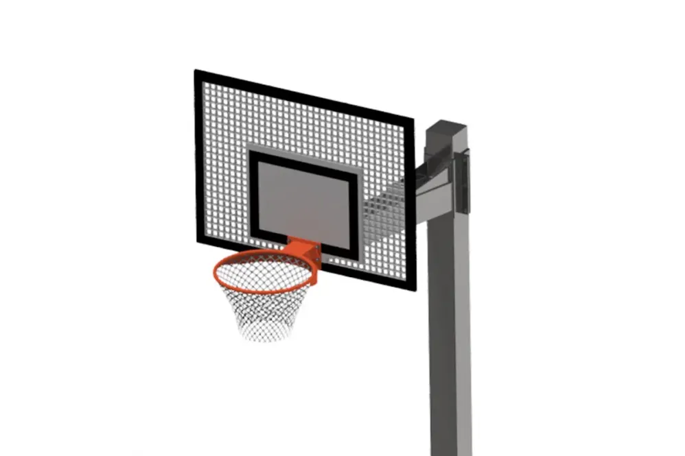 Feuerverzinktes Gitterrost-Zielbrett am Basketballständer