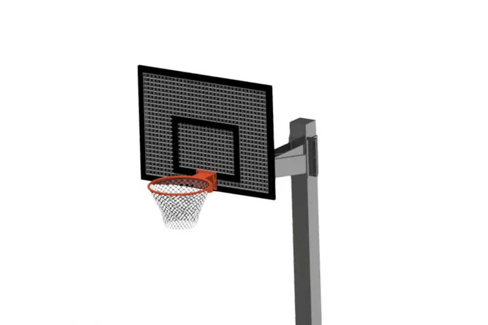 Feuerverzinktes Gitterrost-Zielbrett am Basketballständer