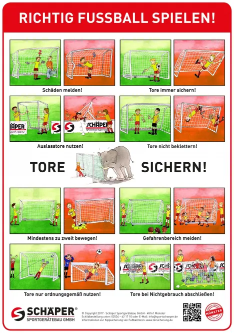 Hinweisschild Richtig Fußball spielen