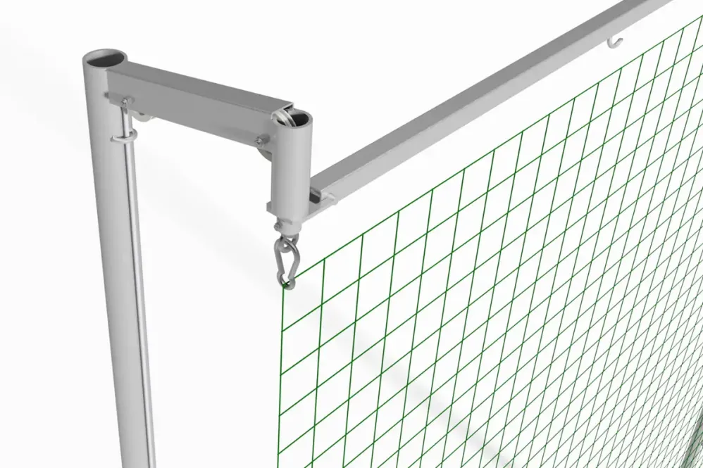Schäper Ballfangzaun "Komfort" aus Aluminium, Netz absenkbar
