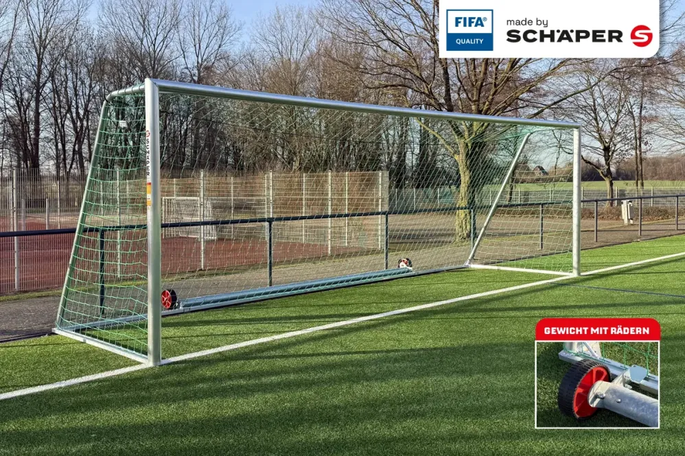 Trainingsfußballtor FIFA mit Rädern und Gewicht