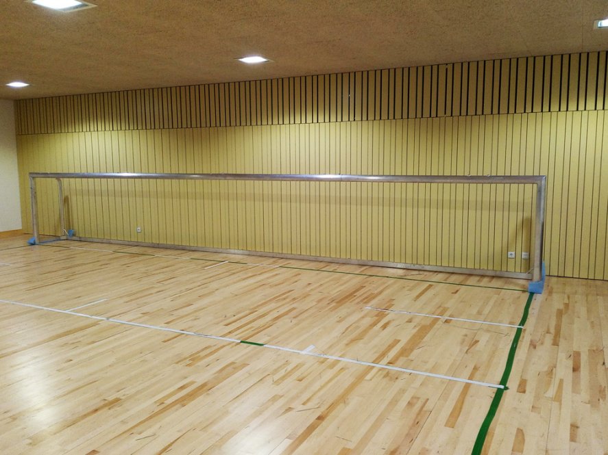 Blindenfußballtor,Bodenrahmen eingelassen