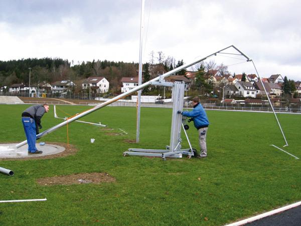 Aufstellgerät für Schutzgitter