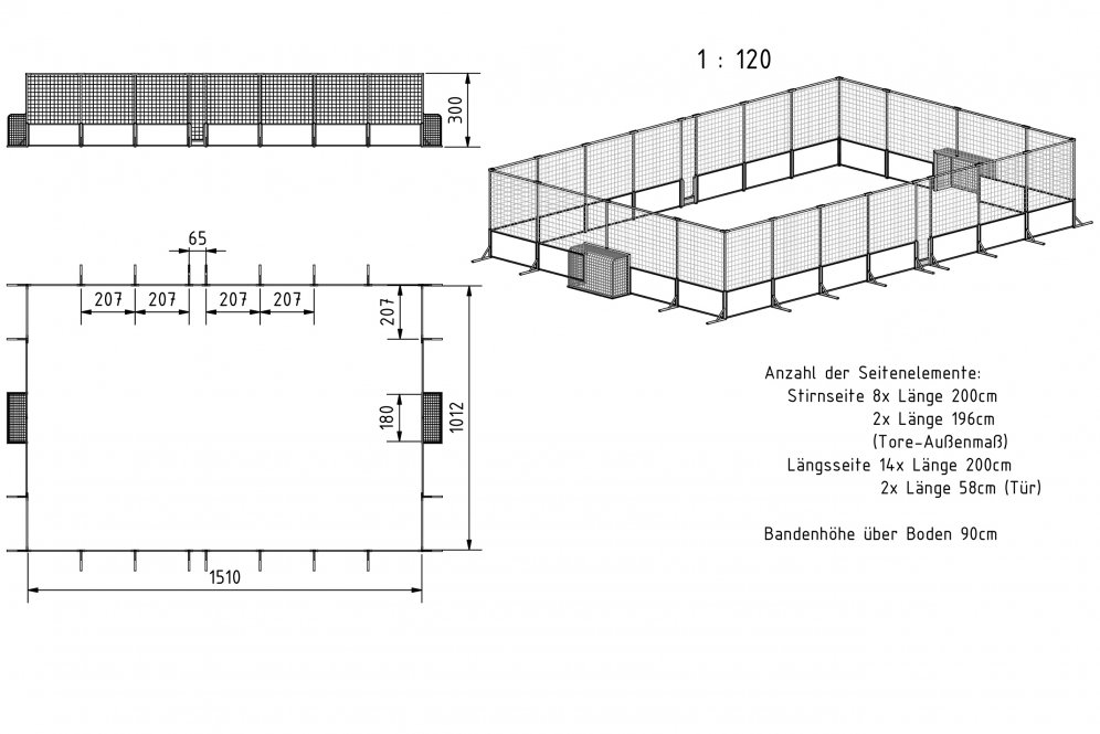 Soccer Court Easy Line Alu“, Ansicht 2