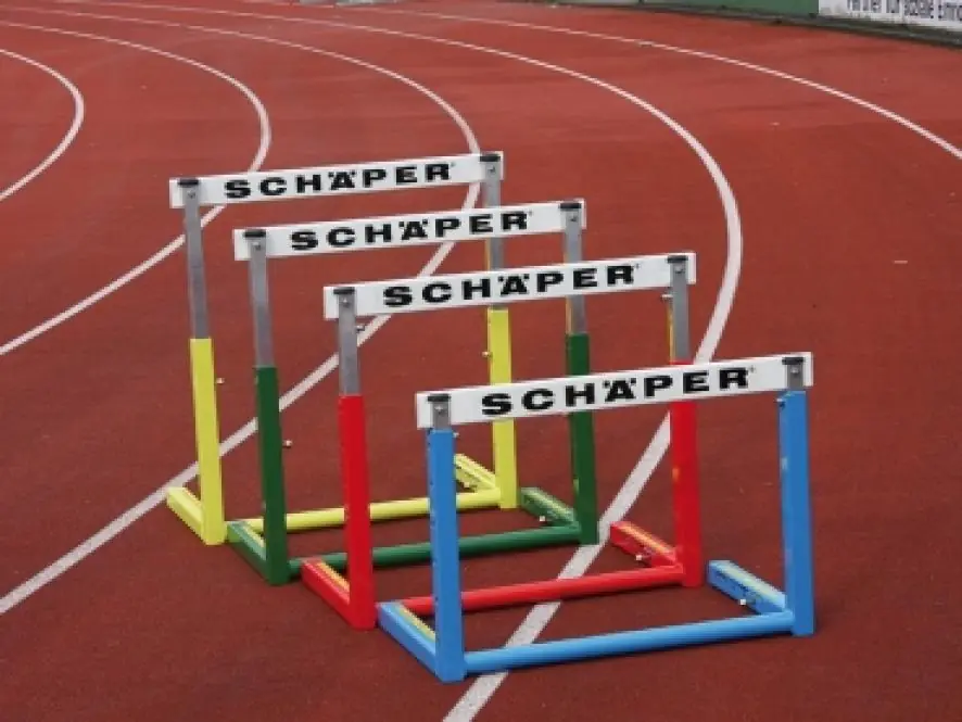 Wettkampfhürden (Alu), Hürdenleiste vorgeschraubt, IAAF & TÜV Zertifikat Wettkampfhürden (Alu), Hürdenleiste vorgeschraubt, IAAF & TÜV Zertifikat