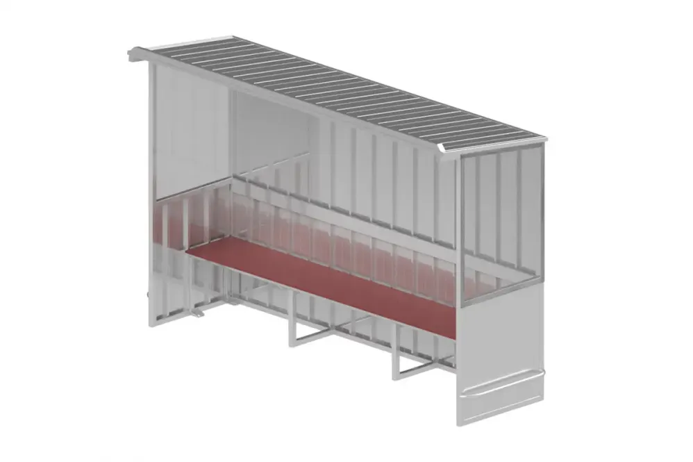 Spielerkabine / Betreuerkabine, gerade Dachform