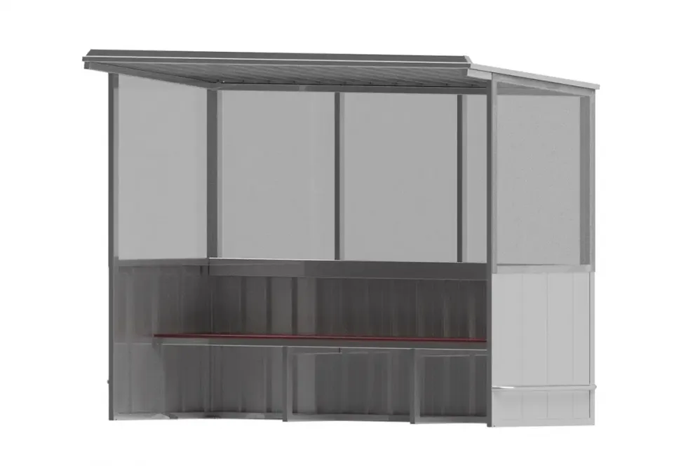 Spielerkabine / Betreuerkabine, gerade Dachform