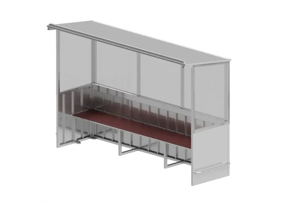 Spielerkabine / Betreuerkabine, gerade Dachform