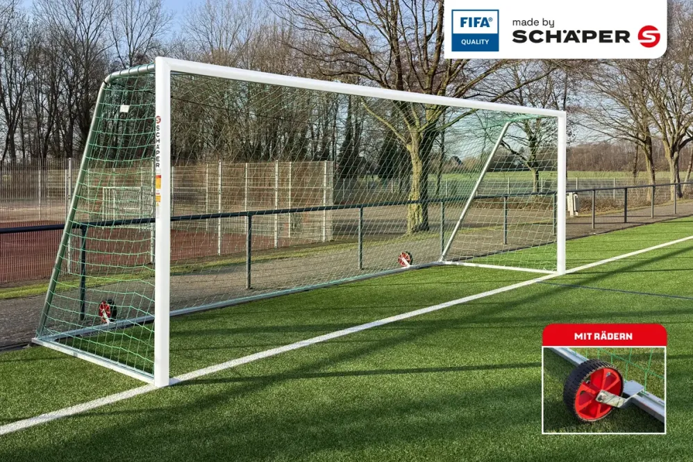 Trainingsfußballtor FIFA mit Rädern, weiß