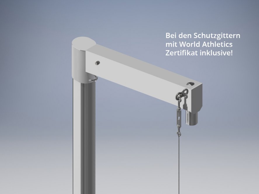 Schutzgitter "Komfort", wahlweise mit WA-Zertifikat, für Diskuswurf, Höhe 6 m