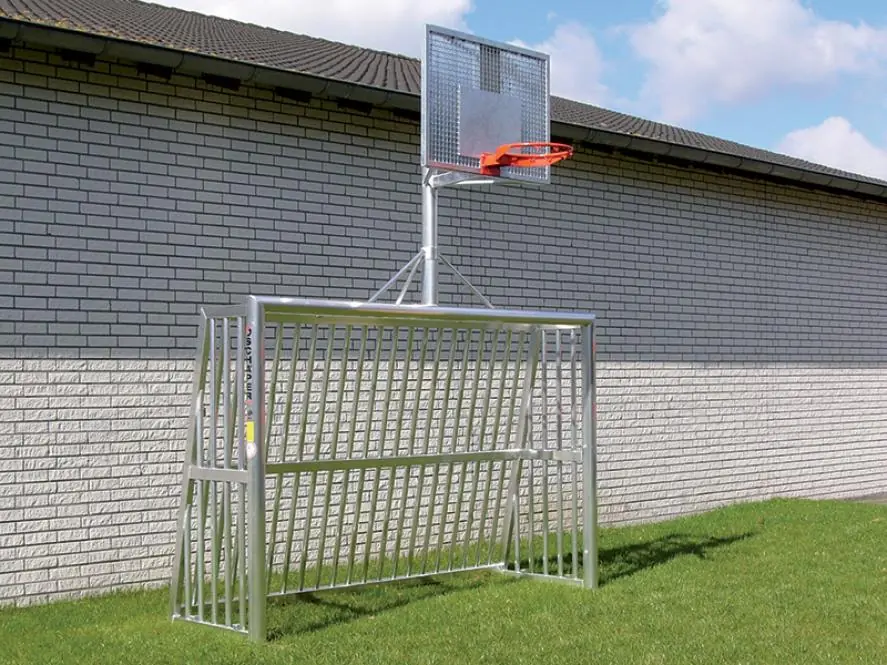 Aluminium Fußball-Bolzplatztore mit Basketballaufsatz Aluminium Fußball-Bolzplatztore mit Basketballaufsatz