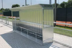 Spielerkabine / Betreuerkabine, gerade Dachform