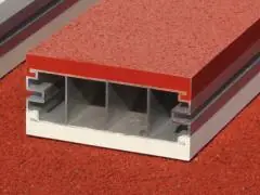Schulsport-Absprungbalken, mit Kunststoff beschichtet