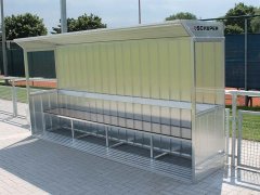 Spielerkabine / Betreuerkabine, gerade Dachform