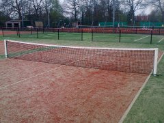 Tennispfosten, weiß einbrennlackiert